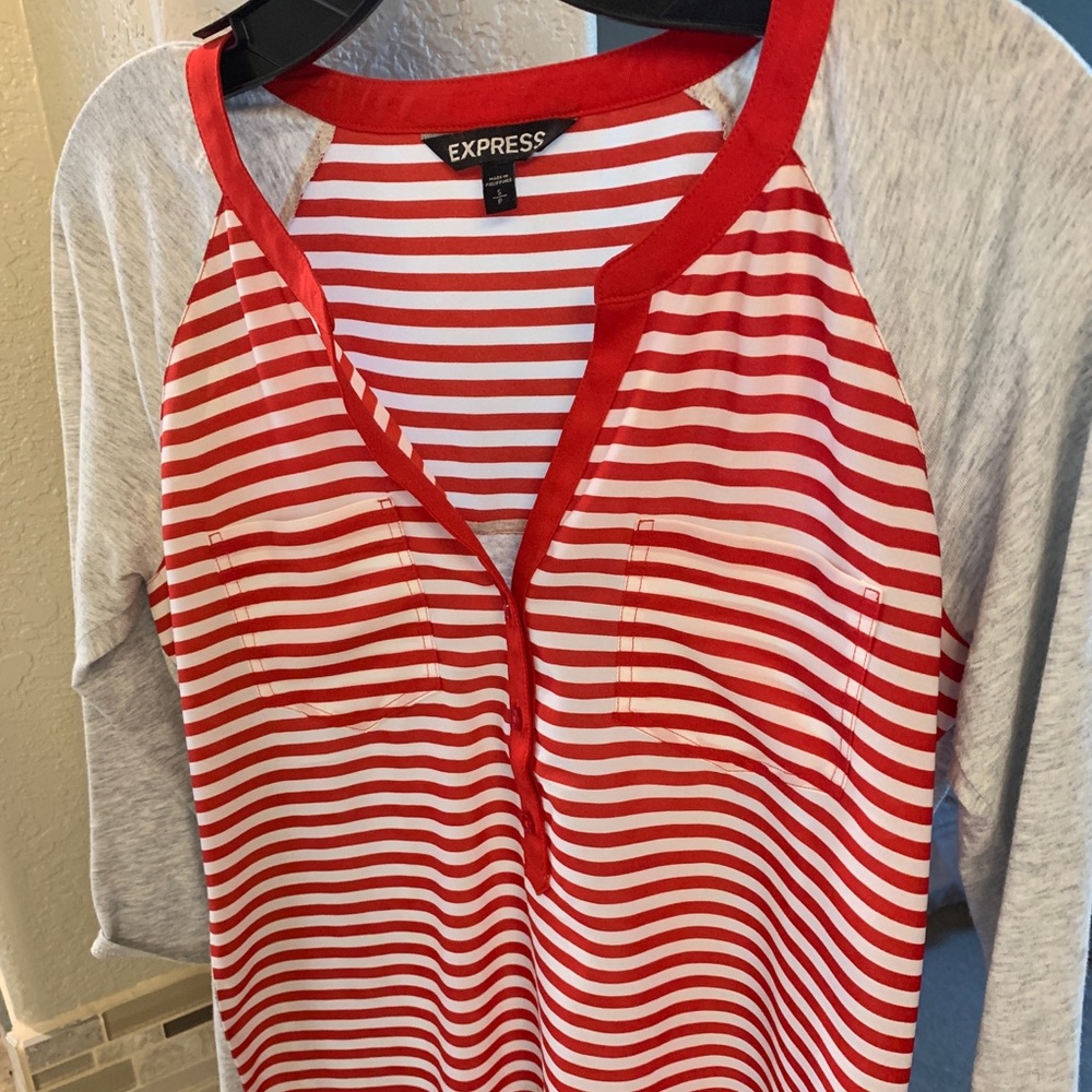 Express top, red stripe gray. Worn once!!